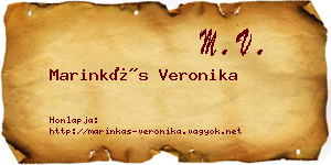 Marinkás Veronika névjegykártya